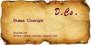Duma Csenge névjegykártya